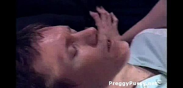  Fat blonde preggo whore rides guys cock and gets spermed